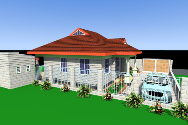3 bedroom bungalow house plan for sale in nakuru-SIDE 1 VIEW