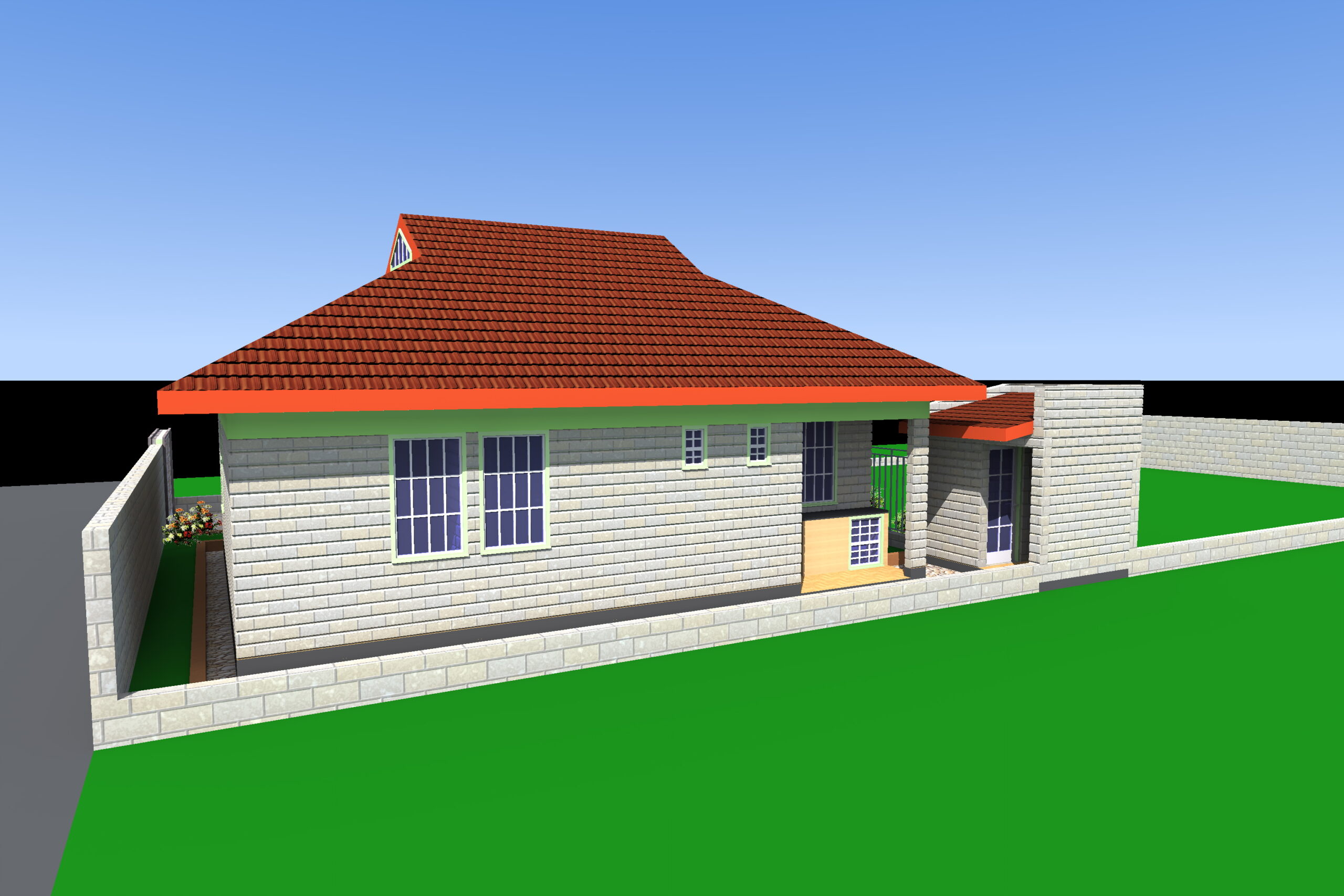 3 bedroom bungalow house plan for sale in nakuru- SIDE 2 VIEW