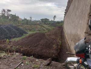 Beginning of wall construction in Kenya